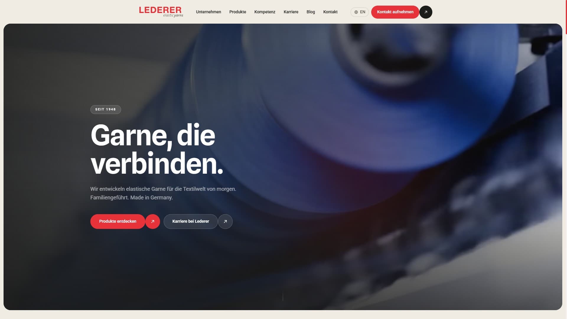 Individueller Webauftritt der Garn-Manufaktur Lederer